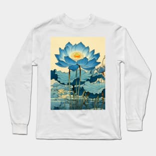 Egyptian Blue Lotus Flower Long Sleeve T-Shirt